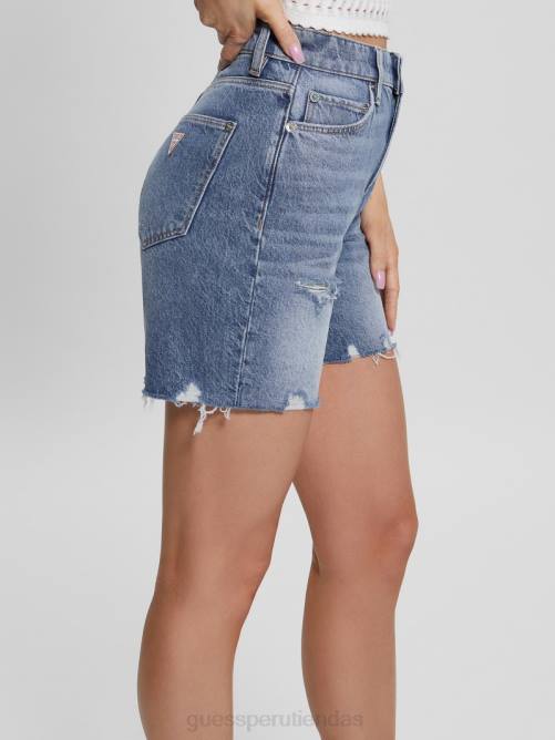 GUESS pantalones cortos de mezclilla con pedales de los años 80 mujer 0P8X66 reposo vestir