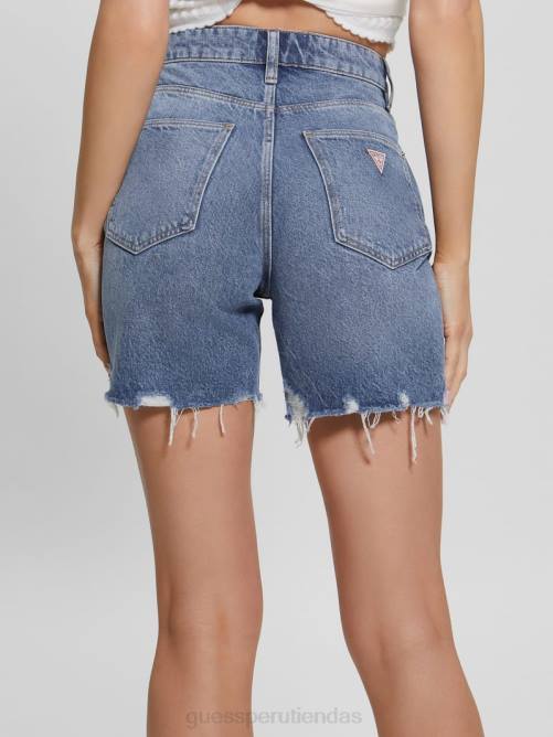 GUESS pantalones cortos de mezclilla con pedales de los años 80 mujer 0P8X66 reposo vestir