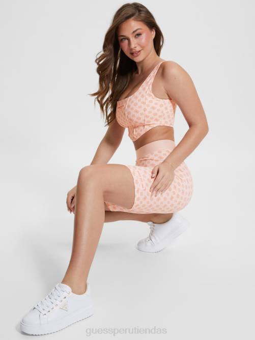 GUESS pantalones cortos de motociclista aggie mujer 0P8X2088 olograma rosa aop vestir