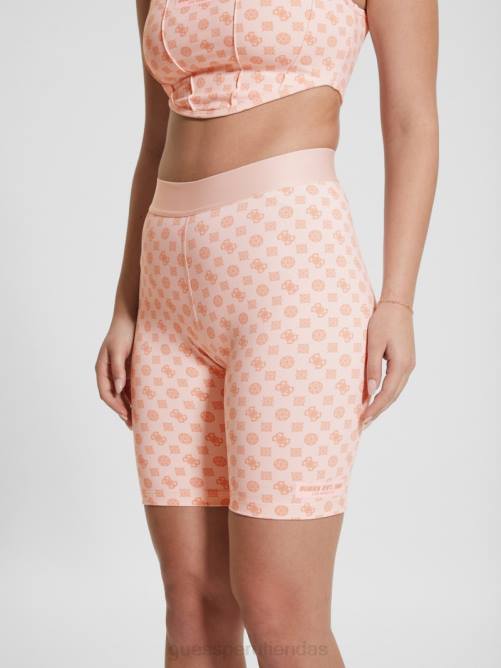 GUESS pantalones cortos de motociclista aggie mujer 0P8X2088 olograma rosa aop vestir