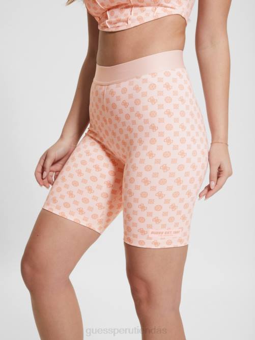 GUESS pantalones cortos de motociclista aggie mujer 0P8X2088 olograma rosa aop vestir
