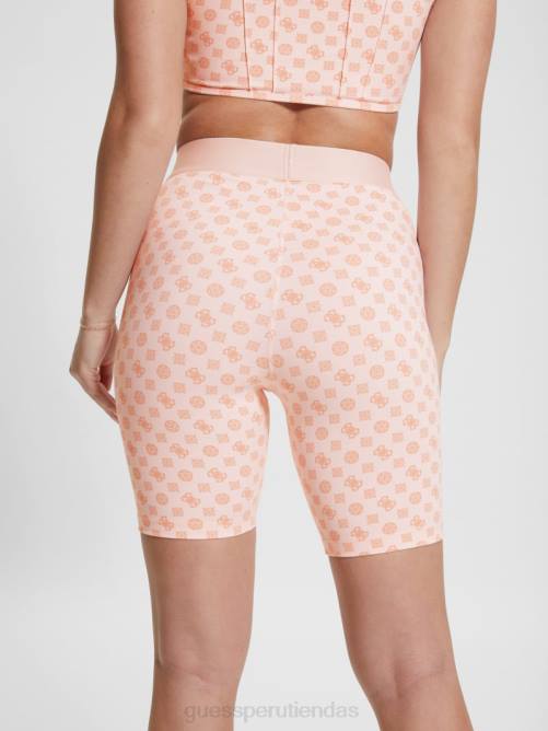GUESS pantalones cortos de motociclista aggie mujer 0P8X2088 olograma rosa aop vestir