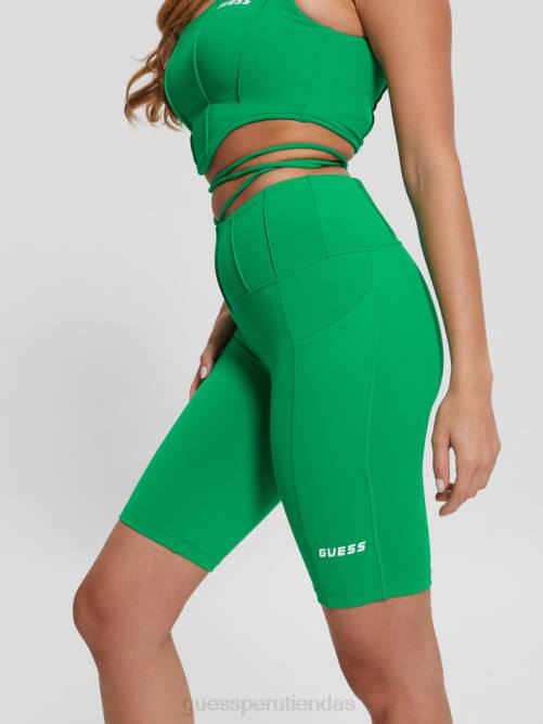 GUESS pantalones cortos de motociclista brigit mujer 0P8X2249 cactus verdes vestir