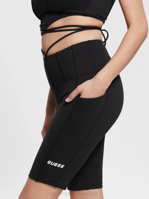 GUESS pantalones cortos de motociclista brigit mujer 0P8X2283 negro vestir