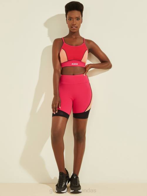 GUESS pantalones cortos de motociclista dixie mujer 0P8X2306 fucsia vestir