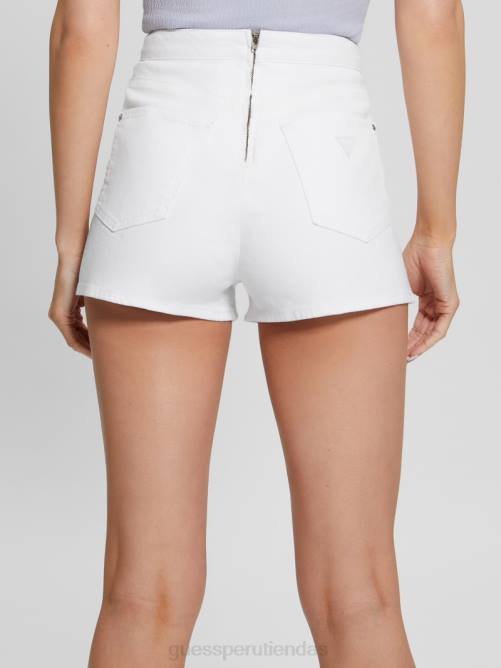 GUESS pantalones cortos janae mujer 0P8X61 Blanco óptico vestir