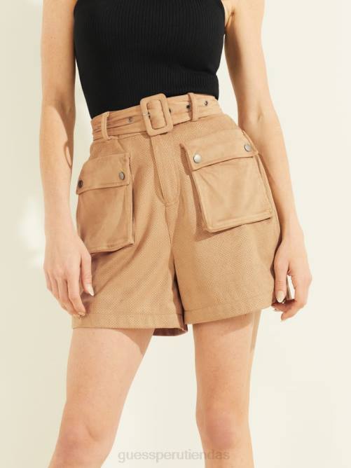 GUESS pantalones cortos mariangela mujer 0P8X2390 arena mojada vestir