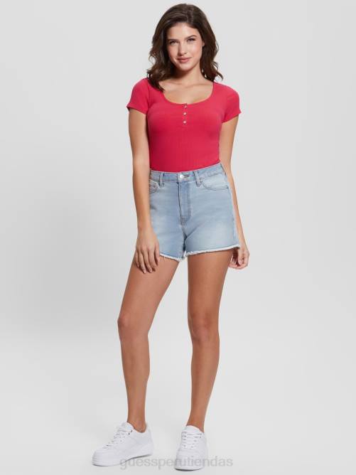 GUESS pantalones cortos midi relajados mujer 0P8X133 luna de miel azul vestir