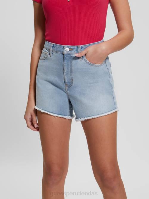 GUESS pantalones cortos midi relajados mujer 0P8X133 luna de miel azul vestir