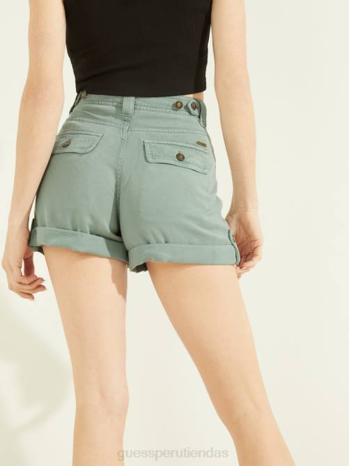 GUESS shorts cargo eco ryann mujer 0P8X2221 verde azulado polvoriento vestir