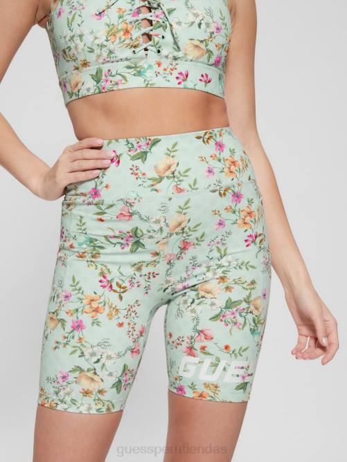 GUESS shorts ciclistas ecológicos Davina con estampado floral mujer 0P8X2193 flor de campo acuático vestir