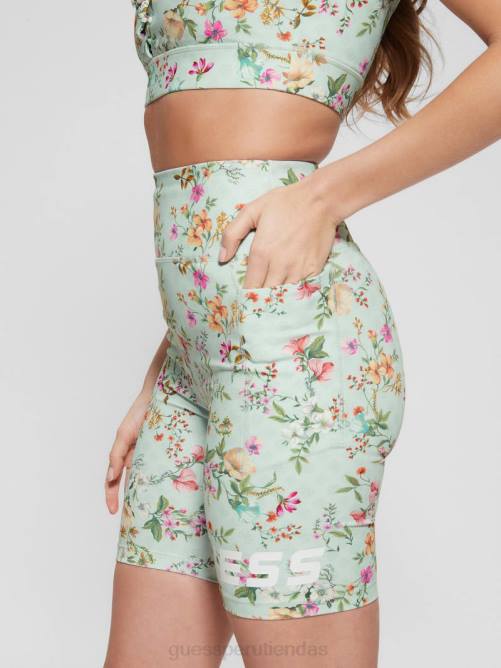 GUESS shorts ciclistas ecológicos Davina con estampado floral mujer 0P8X2193 flor de campo acuático vestir