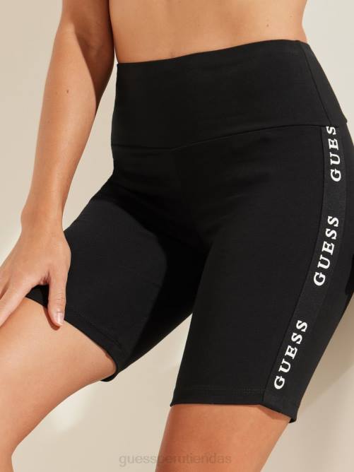 GUESS shorts ciclistas ecológicos acampanados mujer 0P8X2473 negro vestir