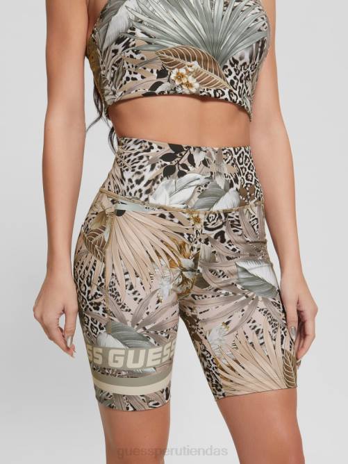 GUESS shorts ciclistas ecológicos carlene mujer 0P8X2395 follaje todo rosa vestir
