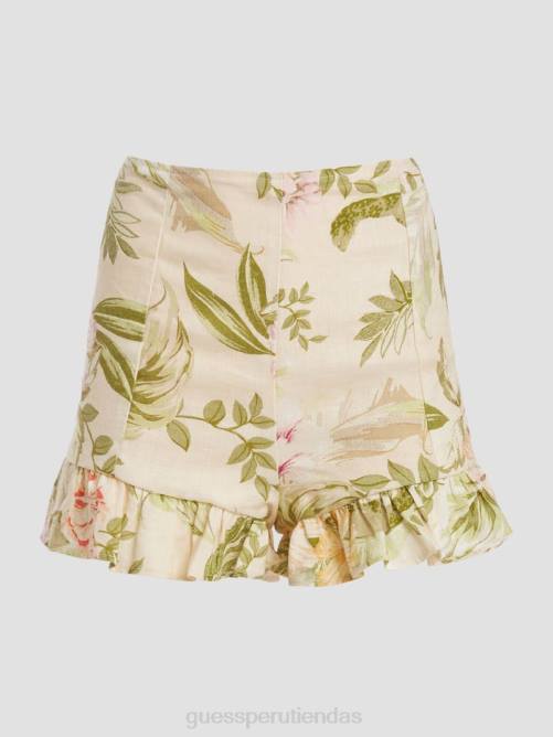 GUESS shorts de lino eco mayara mujer 0P8X2330 hibisco reliquia vestir
