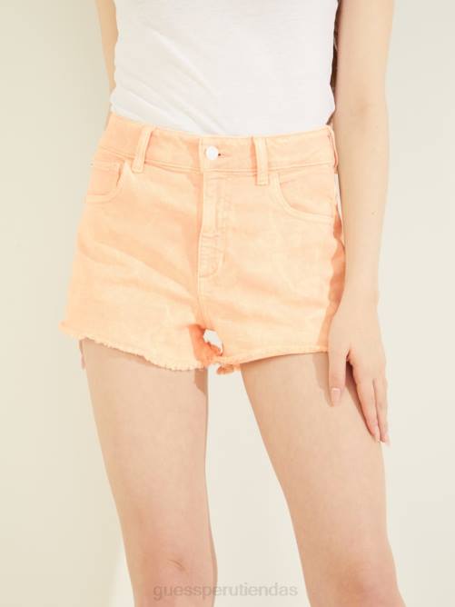 GUESS shorts mom con lavado ácido mujer 0P8X274 lavado con ácido durazno vestir