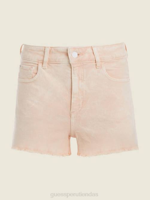 GUESS shorts mom con lavado ácido mujer 0P8X274 lavado con ácido durazno vestir