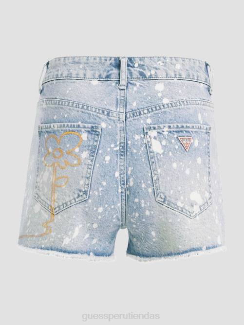 GUESS shorts mom de mezclilla con estampado gráfico de salpicaduras mujer 0P8X143 chapoteo del artista vestir