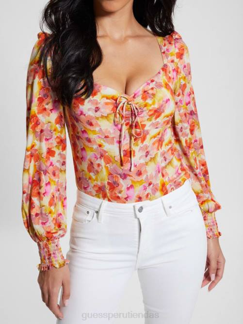 GUESS blusa eco adelaida mujer 0P8X1025 flor de acuarela vestir