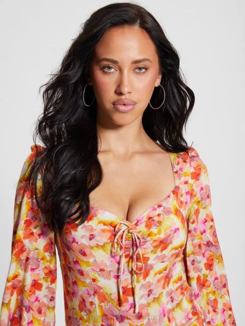 GUESS blusa eco adelaida mujer 0P8X1025 flor de acuarela vestir