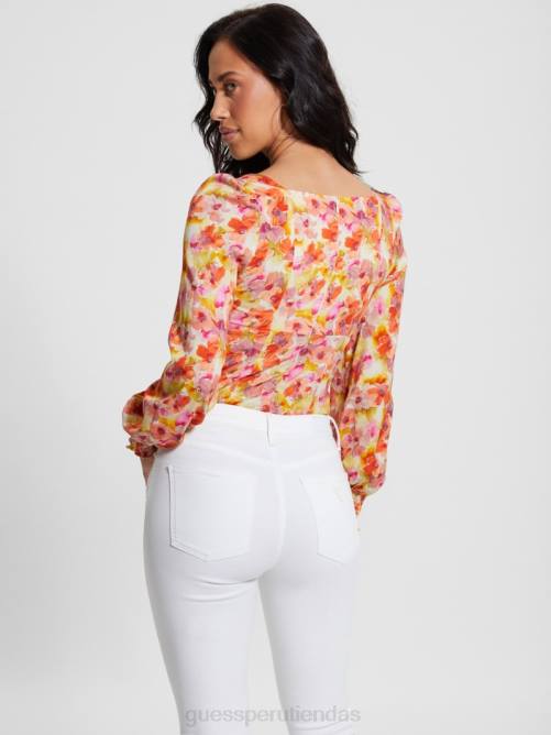 GUESS blusa eco adelaida mujer 0P8X1025 flor de acuarela vestir