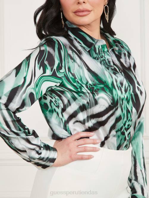 GUESS blusa estampada con el icono mujer 0P8X1207 impresión de sentimiento felino vestir