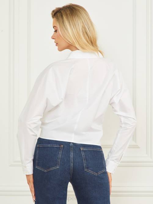 GUESS blusa tiffany de popelina mujer 0P8X1114 pur blanco vestir