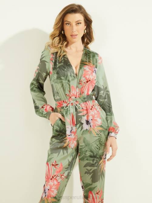 GUESS body eco stefania mujer 0P8X1564 estampado floral hawaiano vestir