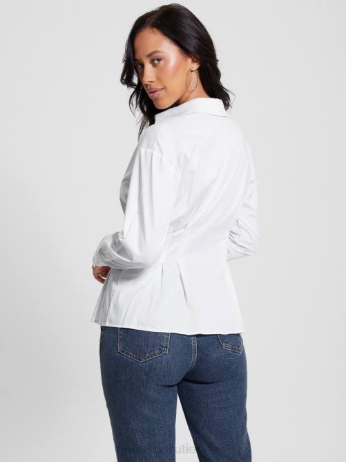 GUESS camisa de manga larga con corsé agata mujer 0P8X1000 blanco puro vestir
