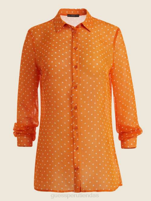 GUESS camisa eco acebo lunares mujer 0P8X1520 combo de latón dotmania vestir