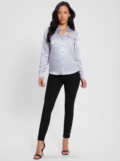 GUESS camisa eco linda satinada mujer 0P8X1091 humo lila vestir