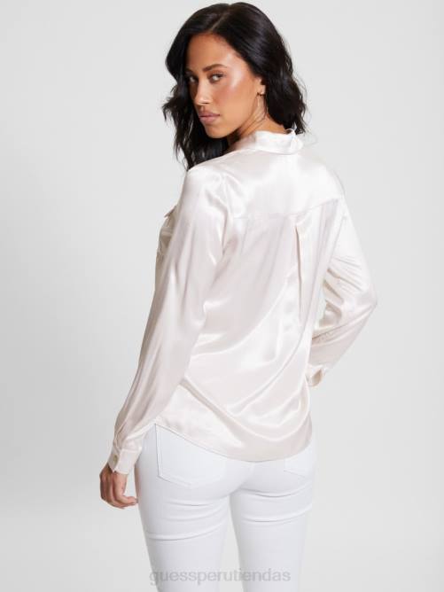 GUESS camisa eco linda satinada mujer 0P8X926 piedra apagada vestir