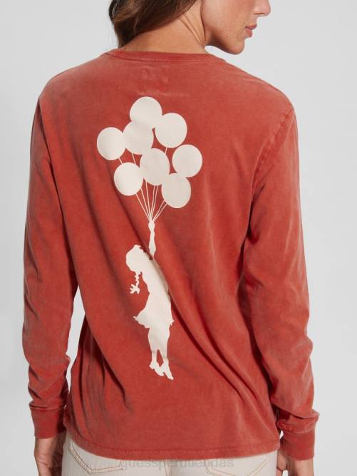 GUESS camiseta de niña globo mujer 0P8X1400 rojo ardiente vestir