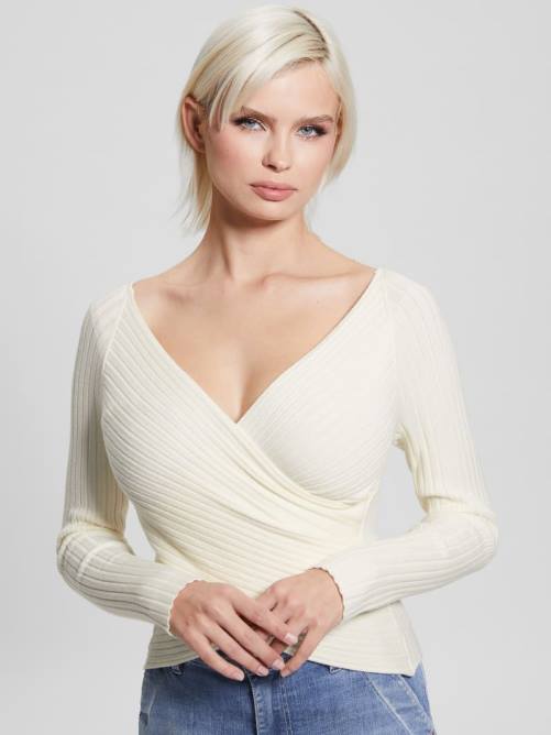 GUESS suéter eco sabine mujer 0P8X1336 blanco crema vestir