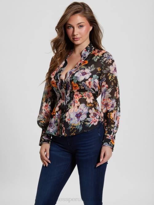 GUESS top de manga larga eco monica de gasa mujer 0P8X1242 ciaobella vestir