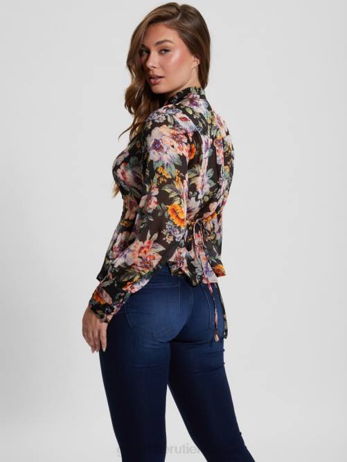 GUESS top de manga larga eco monica de gasa mujer 0P8X1242 ciaobella vestir