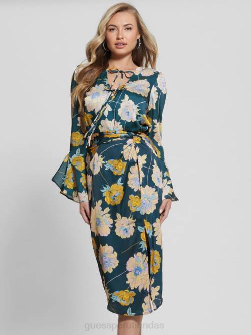 GUESS top eco faiza mujer 0P8X1654 futuro estampado floral azul vestir