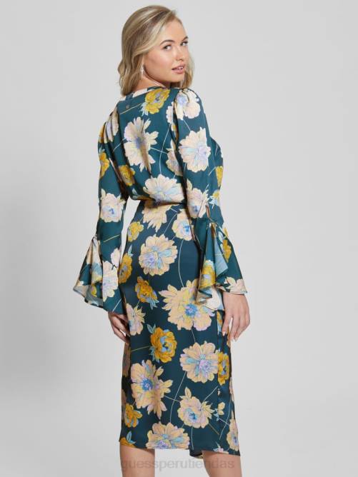 GUESS top eco faiza mujer 0P8X1654 futuro estampado floral azul vestir