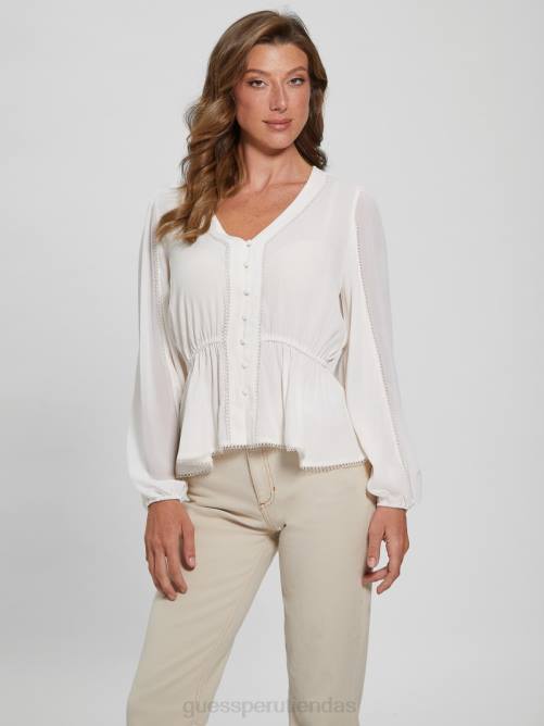 GUESS top eco hera mujer 0P8X1646 blanco crema vestir