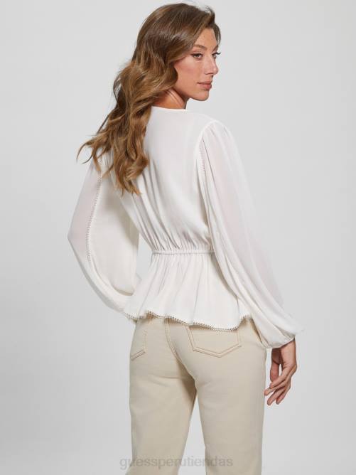 GUESS top eco hera mujer 0P8X1646 blanco crema vestir