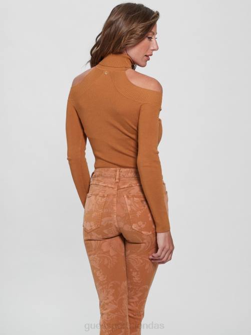 GUESS top eco kamia con aberturas mujer 0P8X1331 miel ambarina vestir
