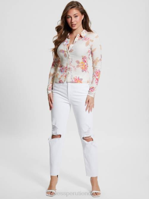 GUESS top fruncido tessa mujer 0P8X949 catalina florece vestir