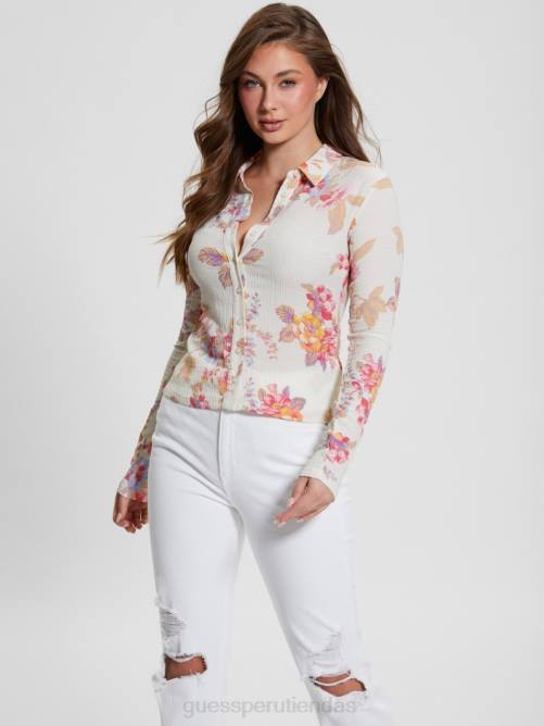 GUESS top fruncido tessa mujer 0P8X949 catalina florece vestir