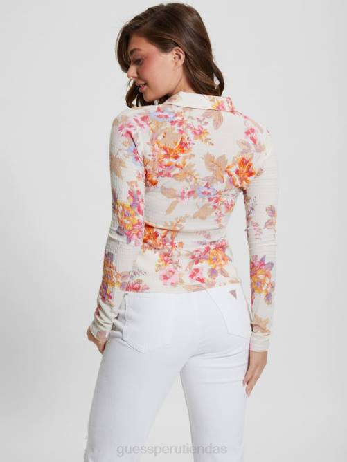 GUESS top fruncido tessa mujer 0P8X949 catalina florece vestir