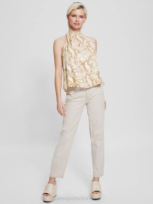 GUESS top halter estampado katia mujer 0P8X939 serpiente errante vestir