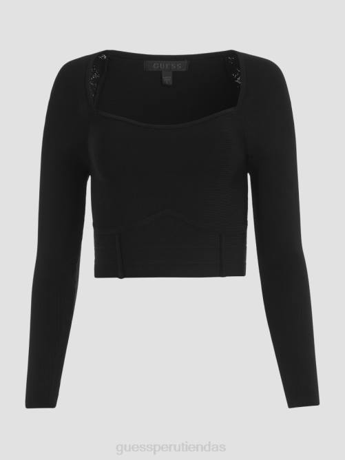 GUESS zaylee espejismo superior mujer 0P8X1676 negro vestir