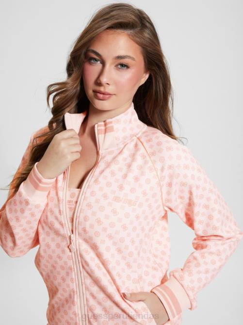 GUESS sudadera eco aggie con cierre completo mujer 0P8X1740 olograma rosa aop vestir