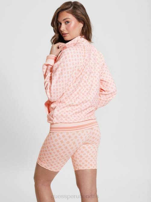GUESS sudadera eco aggie con cierre completo mujer 0P8X1740 olograma rosa aop vestir