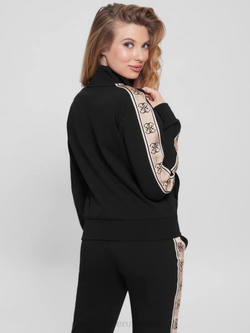 GUESS sudadera eco britney con cremallera completa mujer 0P8X1775 negro vestir