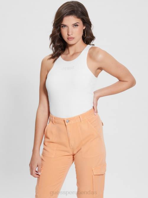 GUESS body eco guendalina sin mangas mujer 0P8X1113 blanco crema vestir